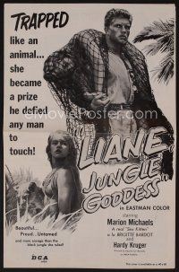 9k308 LIANE JUNGLE GODDESS pressbook '58 super sexy mostly naked 16 year-old blonde Marion Michaels!