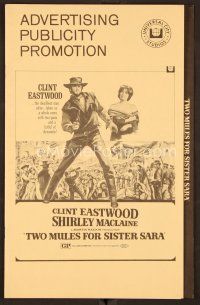9k359 TWO MULES FOR SISTER SARA pressbook '70 art of gunslinger Clint Eastwood & Shirley MacLaine!