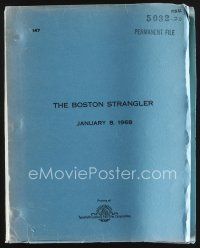 9k206 BOSTON STRANGLER revised final draft script January 8, 1968, screenplay by Edward Anhalt