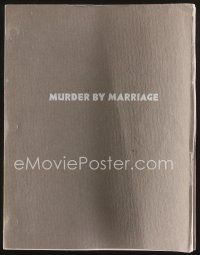 9k234 MURDER BY MARRIAGE script September 1991, screenplay by Adam Goldgeier!