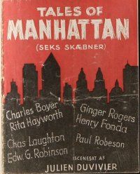 9k197 TALES OF MANHATTAN Danish program '40s Rita Hayworth, cool different title treatment art!
