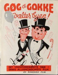9k202 VAELTER BYEN Danish program '60s different images & artwork of Stan Laurel & Oliver Hardy!