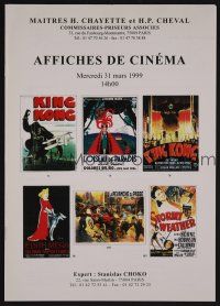 9m476 AFFICHES DU CINEMA 03/31/99 auction catalog '99 Brigitte Bardot, French King Kong!