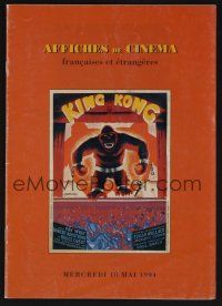9m388 AFFICHES DE CINEMA 05/18/94 auction catalog '94 King Kong, French posters!
