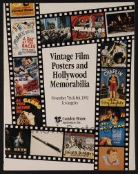 9m357 CAMDEN HOUSE VINTAGE FILM POSTERS & HOLLYWOOD MEMORABILIA 11/07/92 auction catalog '92
