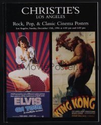 9m433 CHRISTIE'S ROCK, POP & CLASSIC CINEMA POSTERS 12/15/96 auction catalog '96 King Kong!