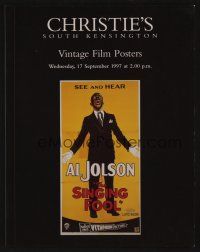 9m440 CHRISTIE'S VINTAGE FILM POSTERS 09/17/97 auction catalog '97 Al Jolson, Veronica Lake!