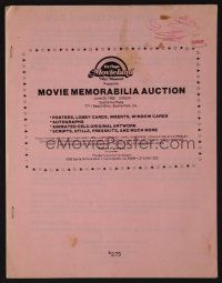 9m297 MOVIE MEMORABILIA AUCTION 06/20/82 auction catalog '82