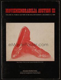 9m291 MOVIEMEMORABILIA AUCTION III 12/14/80 auction catalog '80 Judy Garland's ruby slippers!