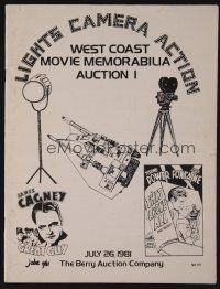 9m294 WEST COAST MOVIE MEMORABILIA AUCTION I 07/26/81 auction catalog '81
