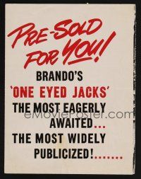 9m050 ONE EYED JACKS English program '61 art of star & director Marlon Brando w/gun & bandolier!