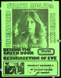 9m215 BEHIND THE GREEN DOOR/RESURRECTION OF EVE herald '76 sexy Marilyn Chambers double-bill!