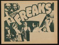 9m237 FREAKS herald R49 Tod Browning classic, great images of sideshow cast!