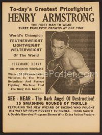 9m244 HENRY ARMSTRONG herald '40s boxing, the dark angel of destruction!