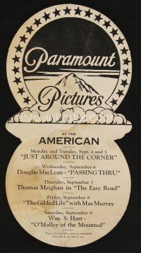 9m259 PARAMOUNT PICTURES herald '21 local theatre, O'Malley of the Mounted, name the stars!