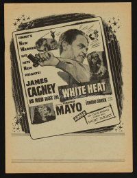 9m277 WHITE HEAT herald '49 James Cagney as Jarrett, classic film noir, top of the world, Ma!
