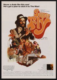 9m613 COFFY/SUPER FLY Japanese 7.25x10.25 '70s Ron O'Neal, Pam Grier, blaxploitation double-bill!