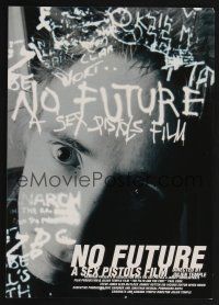 9m684 FILTH & THE FURY Japanese 7.25x10.25 '00 Sex Pistols, No Future, b&w image of Johnny Rotten!