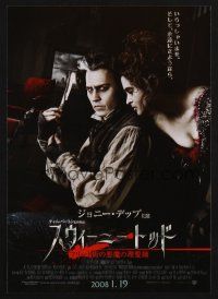 9m943 SWEENEY TODD THE DEMON BARBER OF FLEET STREET Japanese 7.25x10.25 '08 Depp & Bonham Carter!