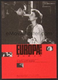 9m997 ZENTROPA Japanese 7.25x10.25 '91 Lars Von Trier's Europa, b&w image of Barr & Barbara Sukowa