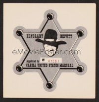 9m026 CAHILL special numbered sticker '73 United States Marshall big John Wayne, honorary deputy!