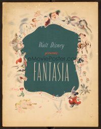 9m073 FANTASIA program '40 great image of Mickey Mouse & others, Disney musical cartoon classic!