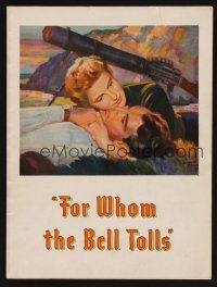 9m075 FOR WHOM THE BELL TOLLS program '43 romantic art of Gary Cooper & Ingrid Bergman, Hemingway!