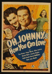 9m009 OH JOHNNY HOW YOU CAN LOVE mini WC '40 Tom Brown, Peggy Moran & Allen Jenkins!