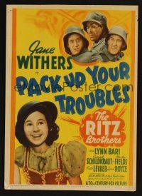 9m010 PACK UP YOUR TROUBLES mini WC '39 The Ritz Brothers & Jane Withers too!
