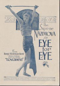 9m229 EYE FOR EYE herald '18 Capellani directed silent, Alla Nazimova!