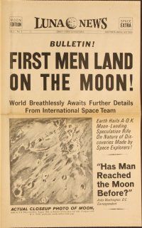 9m231 FIRST MEN IN THE MOON herald '64 Ray Harryhausen, H.G. Wells, cool newspaper design!