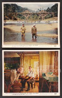 9p829 BRIDGE ON THE RIVER KWAI 2 color EngUS 8x10 stills '58 Alec Guinness, Sessue Hayakawa!