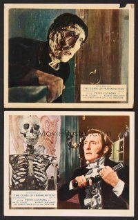 9p846 CURSE OF FRANKENSTEIN 2 color English FOH LCs '57 Peter Cushing, Christopher Lee!