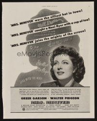 9p116 MRS. MINIVER magazine ad '42 Greer Garson, Walter Pidgeon, directed by William Wyler!