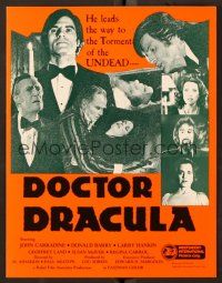 9p165 DOCTOR DRACULA promo brochure '81 horror, Larry Hankin, John Carradine!