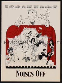 9p212 NOISES OFF promo brochure '92 great wacky Al Hirschfeld art of cast as puppets!