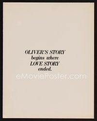 9p213 OLIVER'S STORY promo brochure '78 Candice Bergen, Ray Milland, sad Ryan O'Neal!
