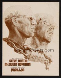 9p215 PAPILLON promo brochure '73 art of prisoners Steve McQueen & Dustin Hoffman by Tom Jung!