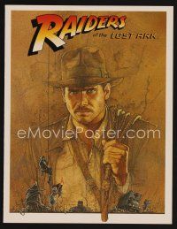 9p222 RAIDERS OF THE LOST ARK promo brochure '81 art of adventurer Harrison Ford by Richard Amsel!