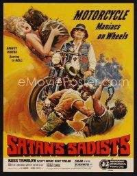 9p232 SATAN'S SADISTS pressbook R84 motorcycle maniacs on wheels roaring to Hell!