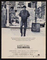 9p250 TAXI DRIVER promo brochure '76 classic image of Robert De Niro walking, Martin Scorsese!
