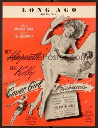 9p299 COVER GIRL sheet music '44 sexiest full-length Rita Hayworth, Long Ago & Far Away!