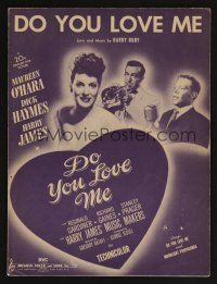 9p310 DO YOU LOVE ME sheet music '46 Maureen O'Hara, Harry James w/trumpet, Do You Love Me!