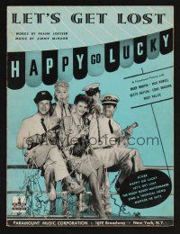 9p345 HAPPY GO LUCKY sheet music '43 sexy redhead Mary Martin. Dick Powell, Let's Get Lost!