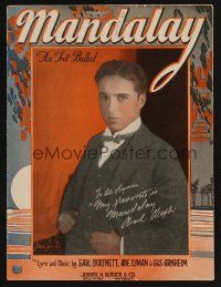 9p397 MANDALAY sheet music '24 foxtrot ballad by Burtnett, Lyman & Arnheim, image of Charlie Chaplin