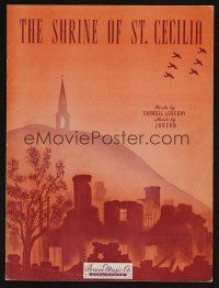 9p464 SHRINE OF ST. CECILIA sheet music '40 Jokern and Loveday, cool art of town in ruins!