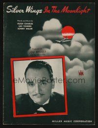 9p465 SILVER WINGS IN THE MOONLIGHT sheet music '43 Charles, Towers & Miller, Lou Breeze portrait!