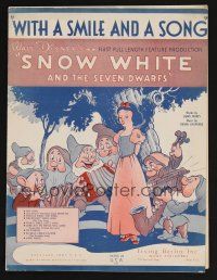 9p476 SNOW WHITE & THE SEVEN DWARFS sheet music '37 Walt Disney animated, With A Smile And A Song!