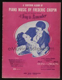 9p484 SONG TO REMEMBER song folio '45 Paul Muni, Merle Oberon, Nina Foch, Cornel Wilde as Chopin!