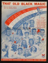 9p489 STAR SPANGLED RHYTHM sheet music '43 Paramount's best 1940s stars, That Old Black Magic!